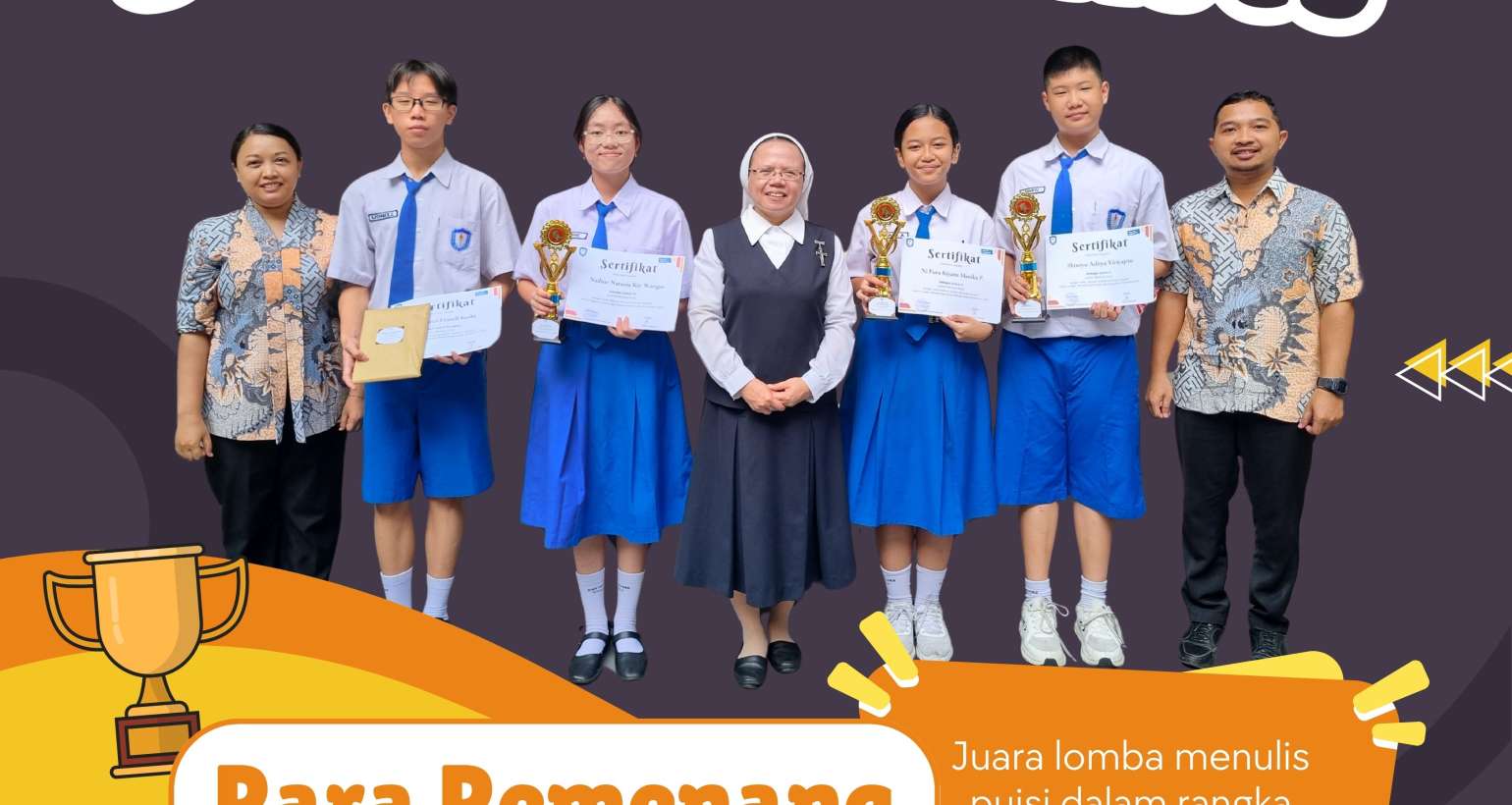 SEMARAK BULAN BAHASA: LOMBA MENULIS PUISI SMP KATOLIK SANTA CLARA SURABAYA